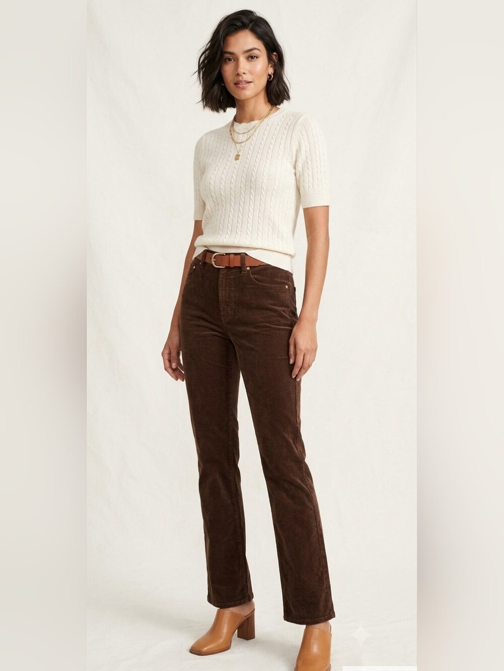 Polo Ralph Lauren Straight Jeans Womens 10 Brown Good Corduroy High-Rise